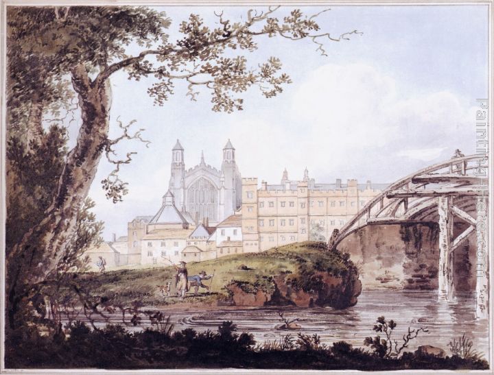 Eton College from Datchet Road painting - Thomas Girtin Eton College from Datchet Road art painting